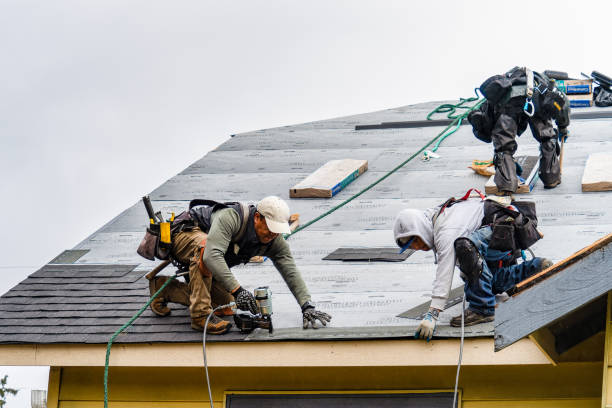 Professional Gutter Installation technician working in Watkins, CO